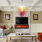 Luxury Ombre Hand-Blown Glass Chandelier Chihuly-Style Sculptural Glass Art Pendant Light