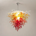 Luxury Ombre Hand-Blown Glass Chandelier Chihuly-Style Sculptural Glass Art Pendant Light