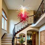 Fire & Frost Hand-Blown Glass Art Chandelier Chihuly Style Ombre Sculptural Glass Pendant Light