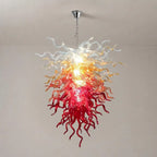 Fire & Frost Hand-Blown Glass Art Chandelier Chihuly Style Ombre Sculptural Glass Pendant Light