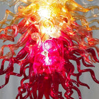 Fire & Frost Hand-Blown Glass Art Chandelier Chihuly Style Ombre Sculptural Glass Pendant Light