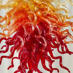 Fire & Frost Hand-Blown Glass Art Chandelier Chihuly Style Ombre Sculptural Glass Pendant Light