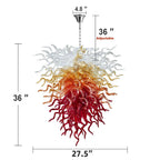 Fire & Frost Hand-Blown Glass Art Chandelier Chihuly Style Ombre Sculptural Glass Pendant Light