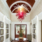 Fire & Frost Hand-Blown Glass Art Chandelier Chihuly Style Ombre Sculptural Glass Pendant Light