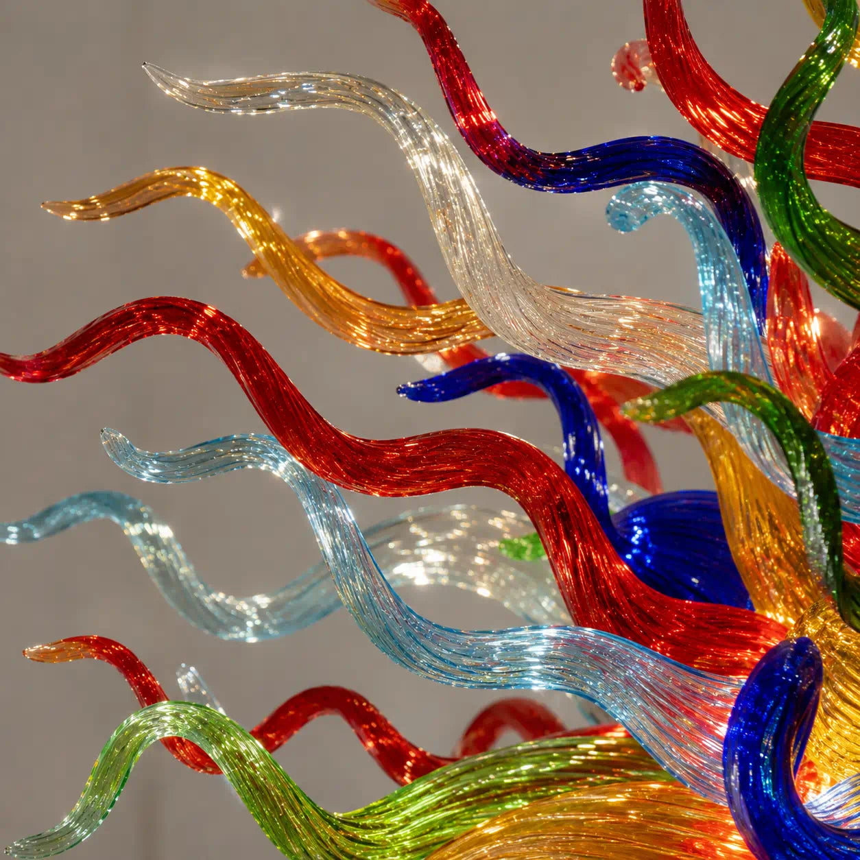 Kaleidoscope Luxury Multicolor Hand-Blown Glass Chandelier Large Chihuly-Style Sculptural Glass Art Pendant Light