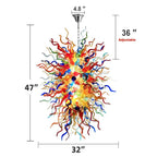 Kaleidoscope Luxury Multicolor Hand-Blown Glass Chandelier Large Chihuly-Style Sculptural Glass Art Pendant Light