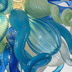 Murano-Style Hand-Blown Glass Chandelier Ocean Theme Sculptural Glass Art Pendant Light