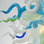 Murano-Style Hand-Blown Glass Chandelier Ocean Theme Sculptural Glass Art Pendant Light