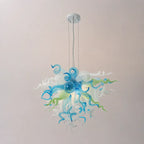 Ocean-Inspired Hand-Blown Glass Chandelier Chihuly Style Modern Coastal Sculptural Pendant Light