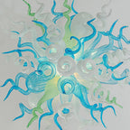 Ocean-Inspired Hand-Blown Glass Chandelier Chihuly Style Modern Coastal Sculptural Pendant Light