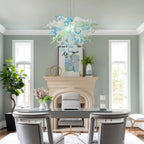 Ocean-Inspired Hand-Blown Glass Chandelier Chihuly Style Modern Coastal Sculptural Pendant Light