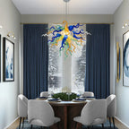 Murano-Style Hand-Blown Glass Art Chandelier Chihuly-Style Multicolor Sculptural Pendant Light