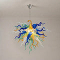 Murano-Style Hand-Blown Glass Art Chandelier Chihuly-Style Multicolor Sculptural Pendant Light