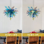 Murano Style Hand-Blown Glass Chandelier Chihuly-Style Colorful Artisan Ribbon Cluster Pendant Light