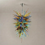 Luxury Kaleidoscope Hand-Blown Glass Chandelier Multicolor Murano-Style Sculptural Pendant Light