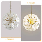 Round Clear Murano Style Glass Flower Plate Chandelier Sphere Floral Disc Pendant Light