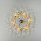 Modern Hand-Blown Cloud Bubble Chandelier Talia Clear Ribbed Glass Globe Cluster Pendant Light for Dining Room Living