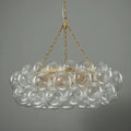 Modern Hand-Blown Cloud Bubble Chandelier Talia Clear Ribbed Glass Globe Cluster Pendant Light for Dining Room Living