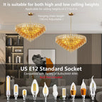 Tronchi Extra Large 14-Light Amber Gold Modern Round Chandelier Tatayosi Tiered Smoke Blown Glass Pendant Light