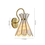Sculptural Capiz Shell Glass Wall Sconce Tiffany Style Flower Armed Wall Light Art Deco Bathroom Wall Lamp