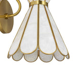 Sculptural Capiz Shell Glass Wall Sconce Tiffany Style Flower Armed Wall Light Art Deco Bathroom Wall Lamp