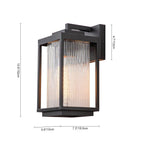 Black Outdoor Ribbed Glass Wall Lantern Modern Farmhouse Style Wall lamp Water-proof Sconce