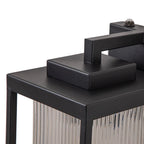 Black Outdoor Ribbed Glass Wall Lantern Modern Farmhouse Style Wall lamp Water-proof Sconce