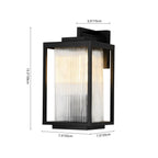 Black Outdoor Ribbed Glass Wall Lantern Modern Farmhouse Style Wall lamp Water-proof Sconce