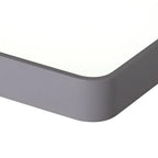 Modern Large Rectangular LED Flush Mount Ceiling Light with Wood and Metal Frame