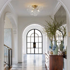 3-Light Cluster Clear Glass Globe Bubble Ceiling Light Semi Flush Glass Ball Chandelier Lamp For Low Ceiling