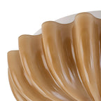 Art Deco Pleated Flower Glass Semi-Flush Mount Ceiling Light Bloom Round Scalloped Ceiling Light