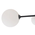 Black 6-Light Frosted Glass Globe Ceiling Light – Mid-Century Modern Linear Sputnik Semi Flush Mount