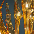 Amber Glass Chandelier Luxury Italian Hand-Blown Art Glass Pendant Light for Dining & Hotel Lobbies