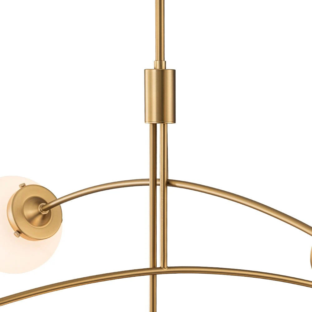 Funky 5-Light Glass Globe Chandelier Mid-Century Modern Sputnik Bubble Ceiling Light Fixture