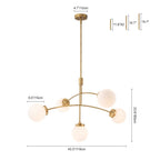 Funky 5-Light Glass Globe Chandelier Mid-Century Modern Sputnik Bubble Ceiling Light Fixture