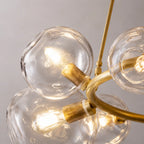 Modern Bubble Glass Round Chandelier Contemporary Globe Pendant Light Fixture For Dining Living Bedrooms