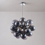 Obsidian Gloom Smoked Glass Bubble Chandelier Talia Grey Black Modern Cluster Glass Ball  Pendant Light