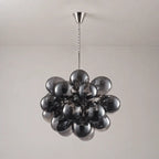 Obsidian Gloom Smoked Glass Bubble Chandelier Talia Grey Black Modern Cluster Glass Ball  Pendant Light