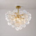 Talia Style Ribbed Glass Cloud Bubble Ceiling Fixture Modern Semi Flush Mount Ceiling Light For Living Dining