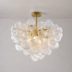 Talia Style Ribbed Glass Cloud Bubble Ceiling Fixture Modern Semi Flush Mount Ceiling Light For Living Dining
