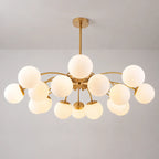 Gold Sputnik Glass Globe Chandelier Modern Bubble Pendant Light Fixture Contemporary Hanging Lamp For Dining Living