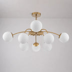 Gold Sputnik Glass Globe Chandelier Modern Bubble Pendant Light Fixture Contemporary Hanging Lamp For Dining Living