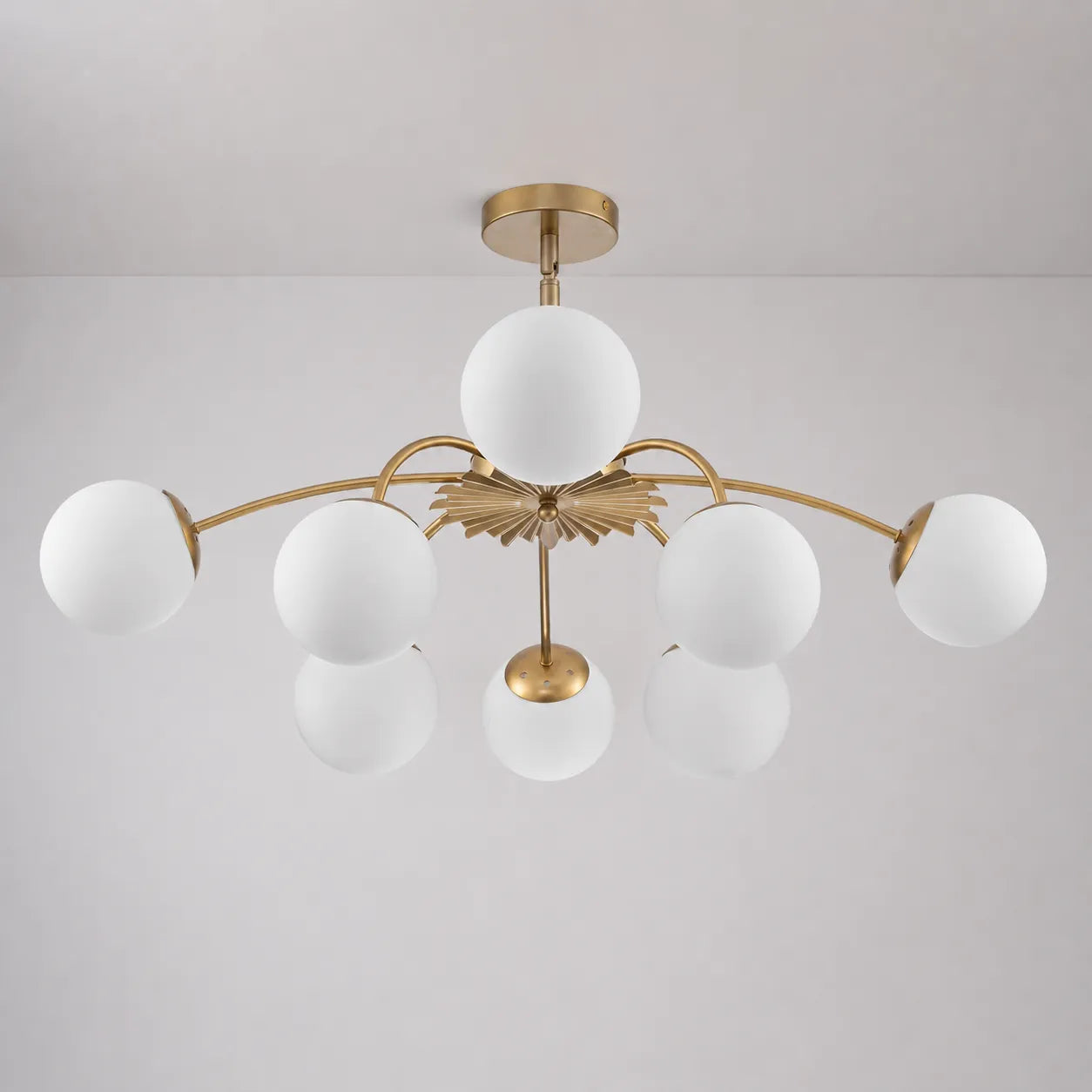 Gold Sputnik Glass Globe Chandelier Modern Bubble Pendant Light Fixture Contemporary Hanging Lamp For Dining Living