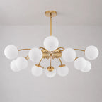 Gold Sputnik Glass Globe Chandelier Modern Bubble Pendant Light Fixture Contemporary Hanging Lamp For Dining Living