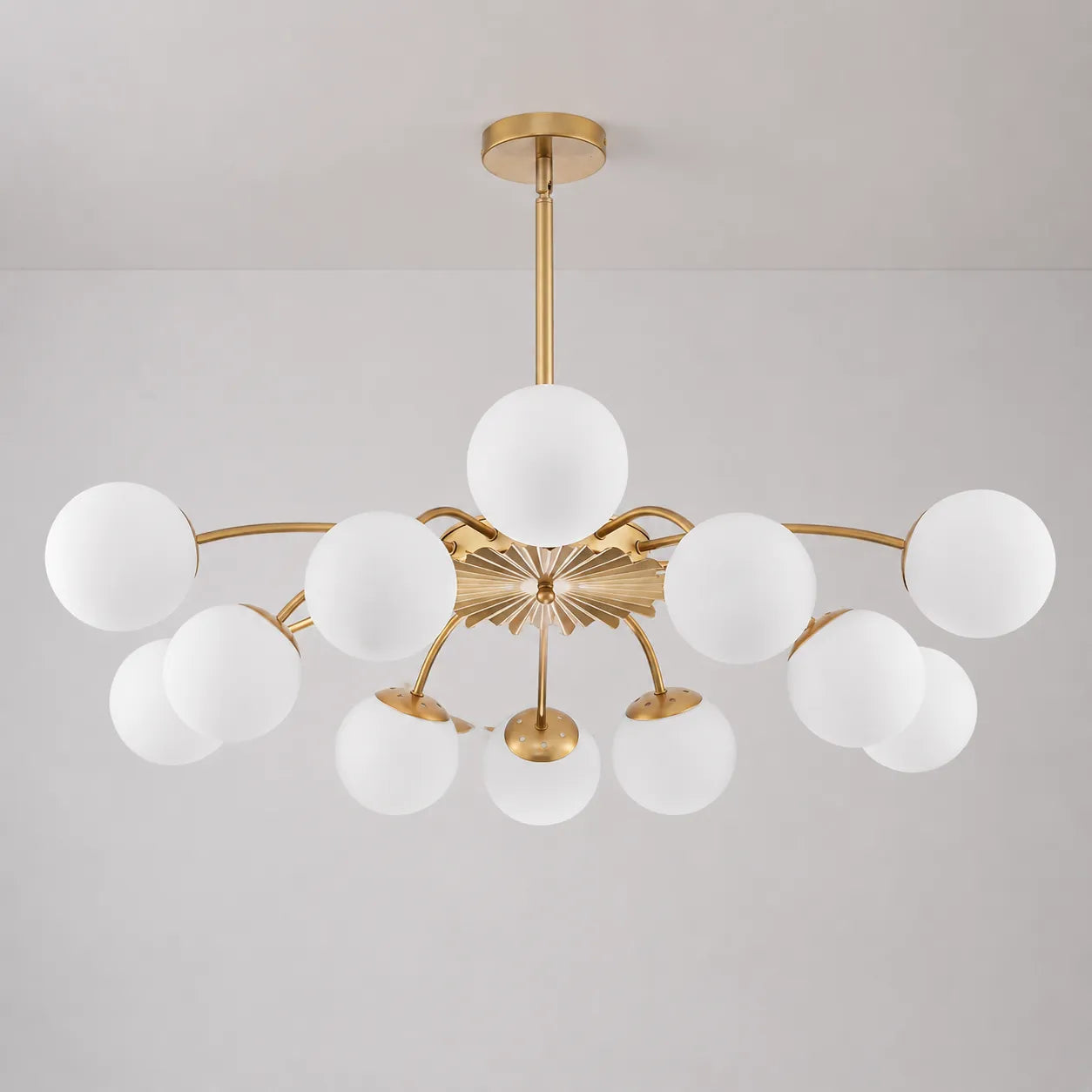 Gold Sputnik Glass Globe Chandelier Modern Bubble Pendant Light Fixture Contemporary Hanging Lamp For Dining Living