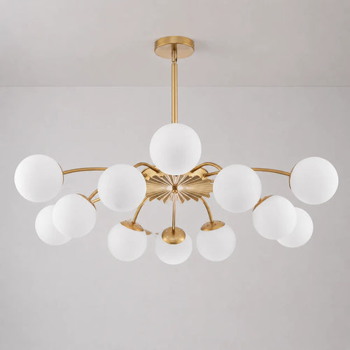 Gold Sputnik Glass Globe Chandelier Modern Bubble Pendant Light Fixture Contemporary Hanging Lamp For Dining Living
