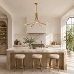 Clear Glass Art Chandelier Modern Branch Style Pendant Light with Multiple Curved Arms
