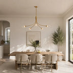 Clear Glass Art Chandelier Modern Branch Style Pendant Light with Multiple Curved Arms
