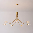 Clear Glass Art Chandelier Modern Branch Style Pendant Light with Multiple Curved Arms