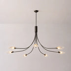 Clear Glass Art Chandelier Modern Branch Style Pendant Light with Multiple Curved Arms
